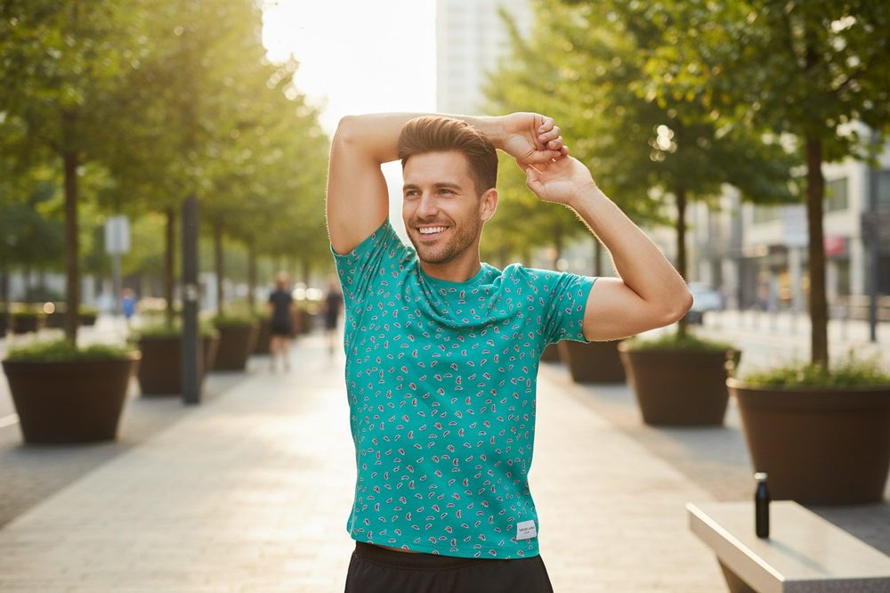 T-shirt homme imprimé pastèques, turquoise