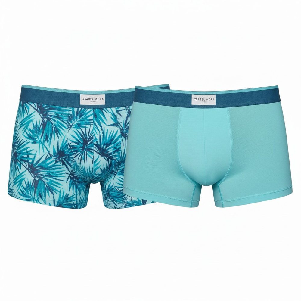 Lot de 2 boxers palmes turquoise