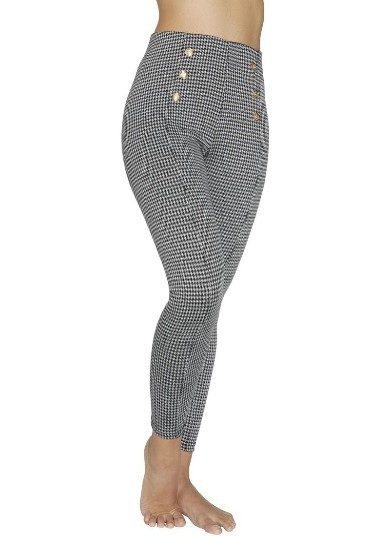 Photo 2 de Legging pied-de-poule boutons dorés