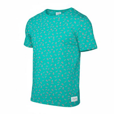 Photo 2 de T-shirt homme imprimé pastèques, turquoise