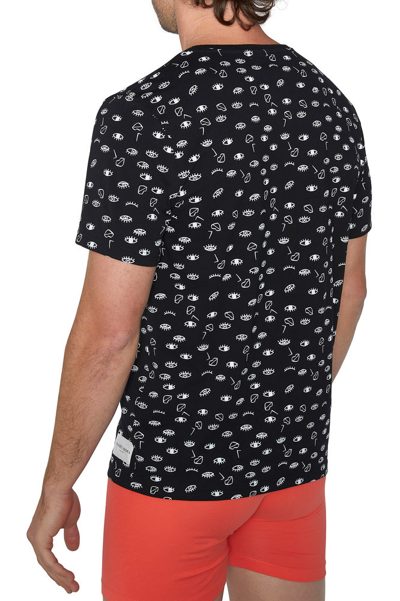 Photo 3 de T-shirt homme imprimé yeux, noir
