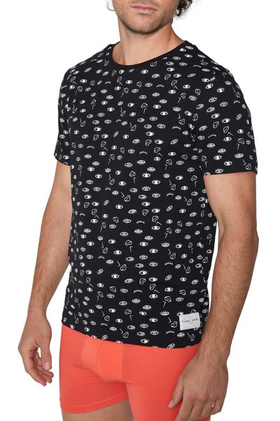 Photo 4 de T-shirt homme imprimé yeux, noir