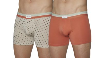 Photo 5 de Lot de 2 boxers motifs écru et corail